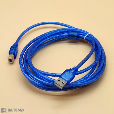 Кабель принтера  АМВМ (USB) 3,0m 2 фильтра,