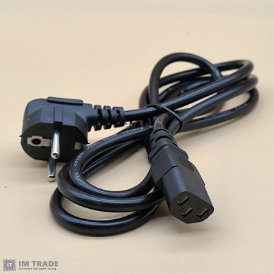 Мережний шнур блока живлення  0.75 mm CEE 7/7 євровилка- IEC C13 , довжина 1,8 м.