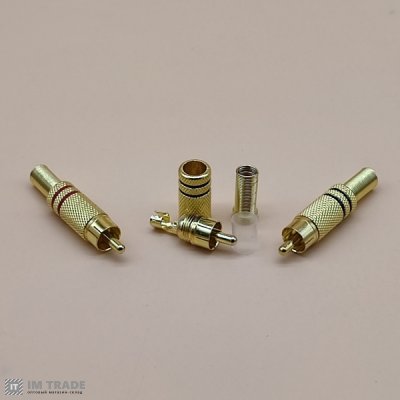 Под пайку  штекер RCA Gold  металл