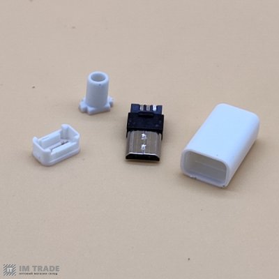 Под пайку штекер micro USB на кабель ОРИГИНАЛ белый