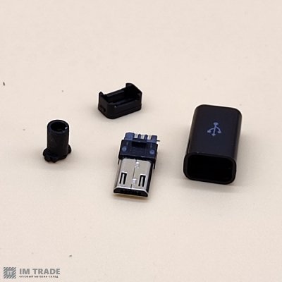 Под пайку штекер micro USB на кабель ОРИГИНАЛ черный