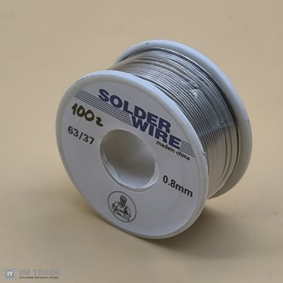 Припой проволока 100 г 0,8 мм 63Sn/37Pb 