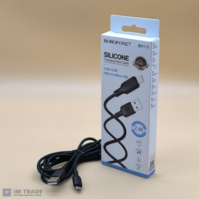 Кабель USB / micro USB 2м BOROFONE BX113 Lenny silicone