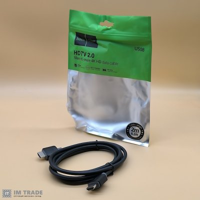кабель HDMI to HDMI 2,0 m HOCO US08 HDTV 2.0 male-to-male 4K HD