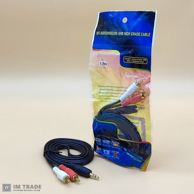 Аудіо-кабель AUX 3.5 мм на 2RCA SAN XUN (1,2м)