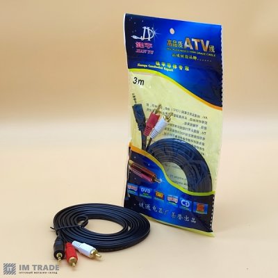Аудіо-кабель AUX 3.5 мм на 2RCA SAN XUN (3,0 м)