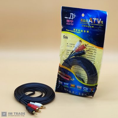 Аудіо-кабель AUX 3.5 мм на 2RCA SAN XUN (5,0 м)