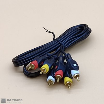 Аудіо-відео кабель 3RCA-3RCA 3,0 м LUX  