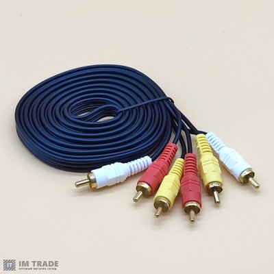 Аудіо-відео кабель 3RCA-3RCA SAN XUN 3 м
