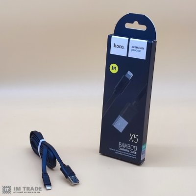 кабель Iphone 5G 1м Hoco X5 Bamboo чорний