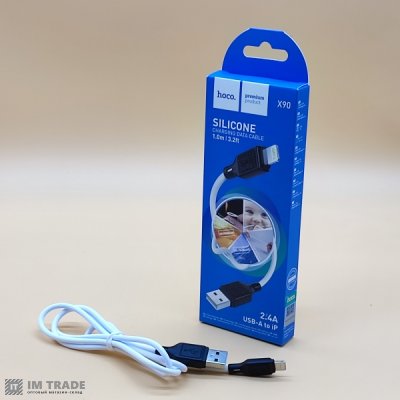 кабель Iphone 5G 1м Hoco X90 silicone білий
