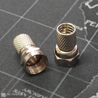 антенний роз'єм  F (RG-6) под кабель, накр. L - 18mm, цинк