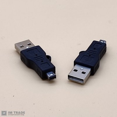 Переходник micro USB 4-Pin (вилка) на USB-A (вилка)  короткий