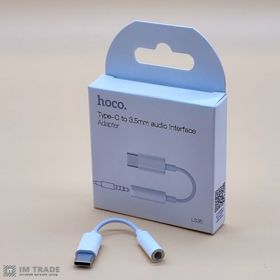 Переходник TYPE-C / AUX 3.5 Hoco LS35 білий