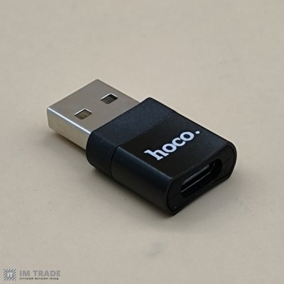 Переходник USB 2.0 > Type-C black HOCO UA17