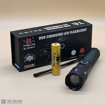 Ліхтар акум BL-M10R-2TG (біле,червоне світло) ZOOM  +LCD,18650  2реж