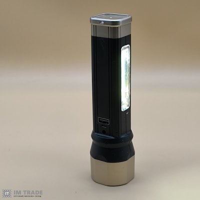 Ліхтар вбуд.акум алюм RH-207 (LM + COB)  +P.bank,Solar,microUSB  5реж.