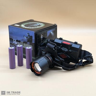Ліхтар налоб акум BL-8079-3 (XHP110) zoom  +P.B.,TypeC,3х18650 4реж