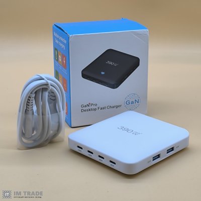 Мережева зарядна станція GAN5pro YMS-390W чорний (2Type-C-100W+2Type-C-65W+2USB30W)
