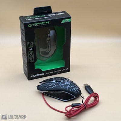 Миша ігрова Esperanza MX211 (EGM211R) Black, Optical, USB, 2400 dpi, підсвічування