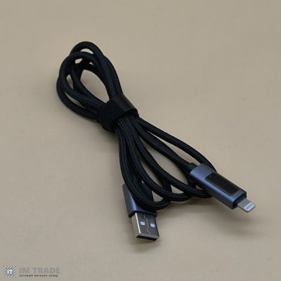 кабель Iphone 5G 1м HOCO X112 (з дисплеєм) 2.4A чорний