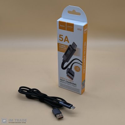 Кабель USB / TYPE-C  1м Hoco X112 (з дисплеєм) 2.4A чорний