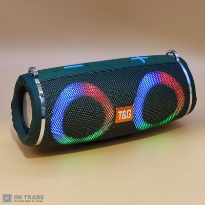 Портативна колонка Bluetooth TG642 з RGB, speakerphone, ЗЕЛЕНА