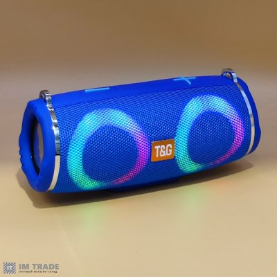 Портативна колонка Bluetooth TG642 з RGB, speakerphone, СИНЯ