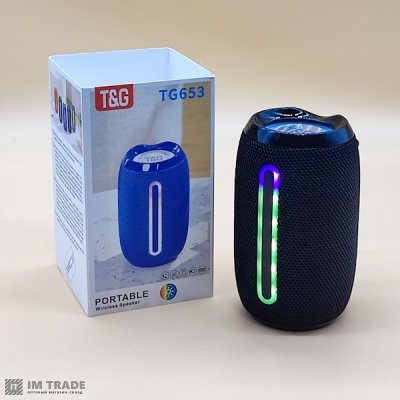 Портативна колонка Bluetooth TG653 з RGB, speakerphone, ЧОРНА