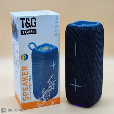 Портативна колонка Bluetooth TG654 з RGB, speakerphone, ЧОРНА