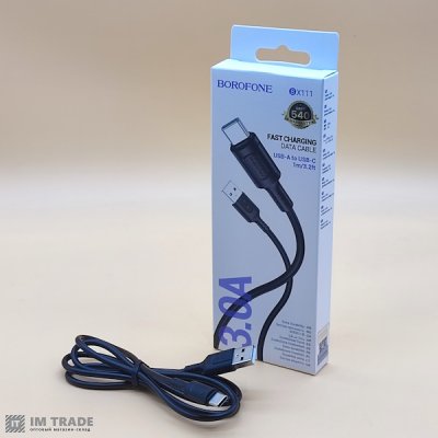 Кабель USB / TYPE-C  1м BOROFONE BX111 Feliz charging 3.0A чорний