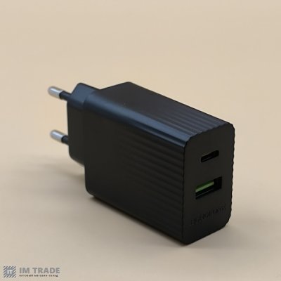 СЗУ BOROFONE BA76A Powerful dual port PD30W+QC3.0 charger чорний