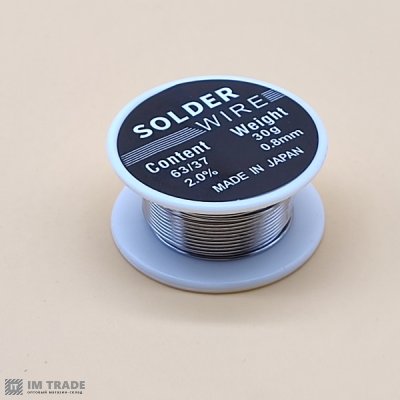 Припой проволока  30 г  0,8 мм 63Sn/37Pb