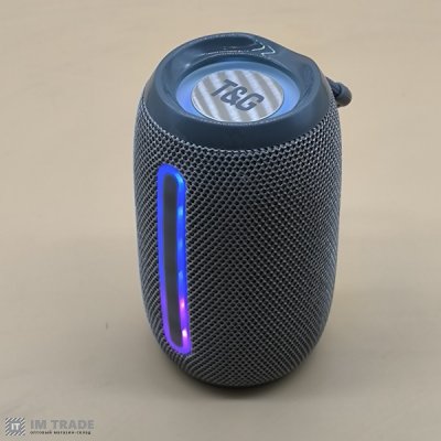 Портативна колонка Bluetooth TG653 з RGB, speakerphone, СІРА