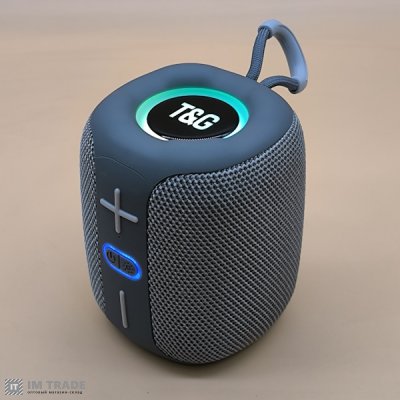 Портативна колонка Bluetooth TG658 з RGB ПІДСВІЧУВАННЯМ Сіра