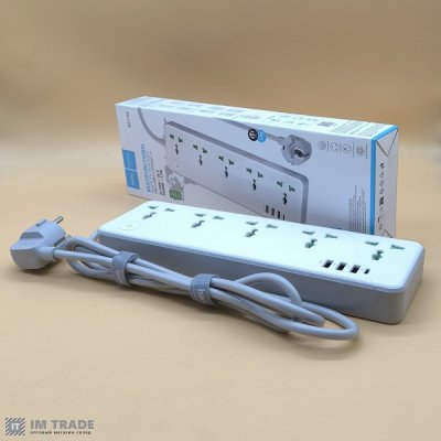 Мережевий фільтр HOCO AC13A Talento 5-position socket(1C3A) White