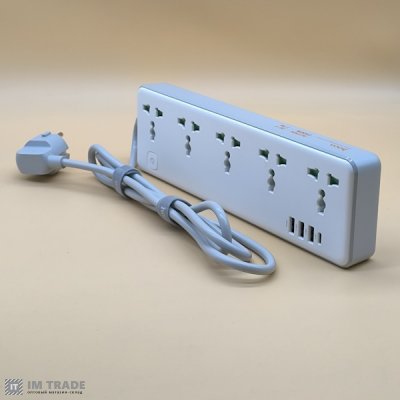 Мережевий фільтр HOCO AC13A Talento 5-position socket(1C3A) White