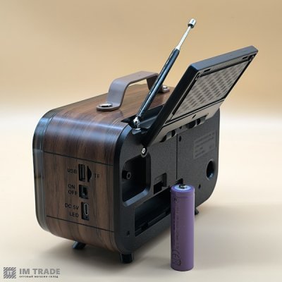 Портативна колонка  Golon RX-078CS Bluetooth, USB, SD,сонячна панель годинник