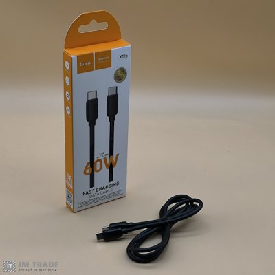 кабель Type-C to Type-C HOCO X115  60W 1м чорний