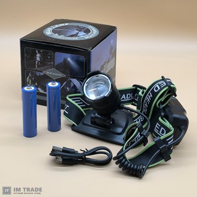 Ліхтар налоб акум A16-TG (PM10) zoom +TypeC, 2х18650 4реж
