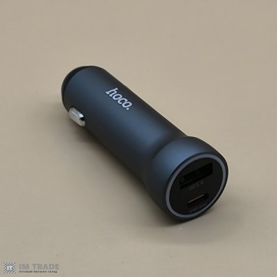 АЗУ авто Hoco Z54A 48W PD30W+QC3.0 Довгий