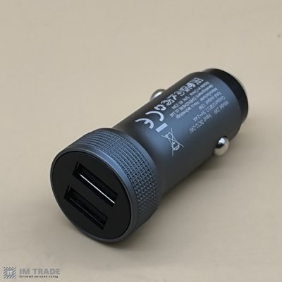 АЗУ авто Hoco Z49 Level 2xUSB 2.4A (12W) чорний
