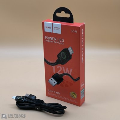 кабель Iphone 5G 1м Hoco U146 чорний