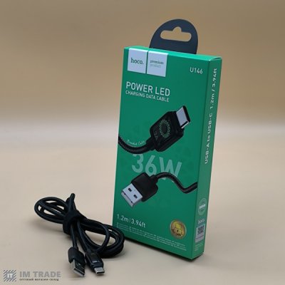 Кабель USB / TYPE-C  1м Hoco U146 чорний