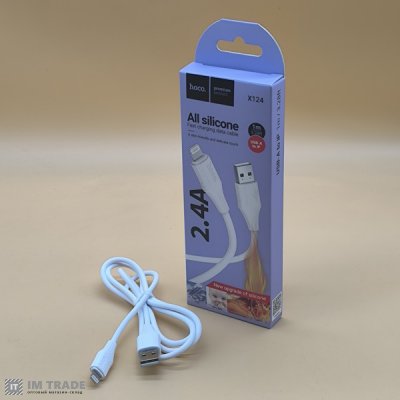 кабель Iphone 5G 1м HOCO X124 silicone білий