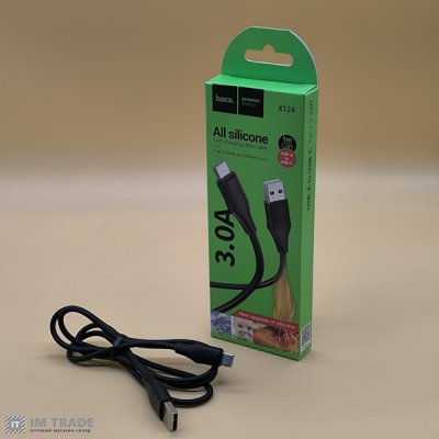 Кабель USB / TYPE-C  1м Hoco X124 silicone чорний