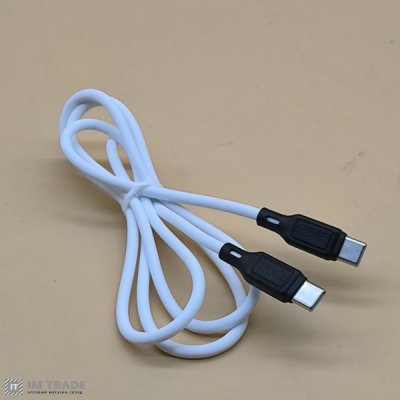 кабель Type-C to Type-C HOCO X90 Cool 60W silicone білиий