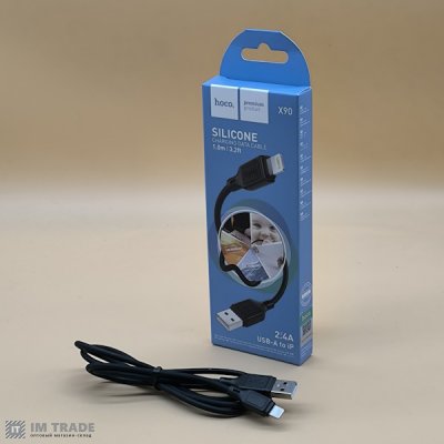 кабель Iphone 5G 1м Hoco X90 silicone чорний