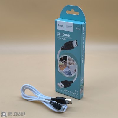 Кабель USB / TYPE-C  1м Hoco X90 Cool silicone білий