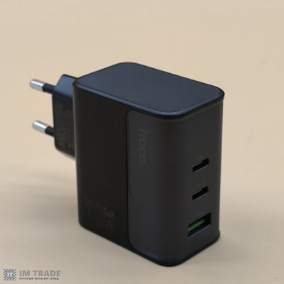 СЗУ Hoco CS75A PD 70W + QC3.0 (2Type-C/1USB) чорний